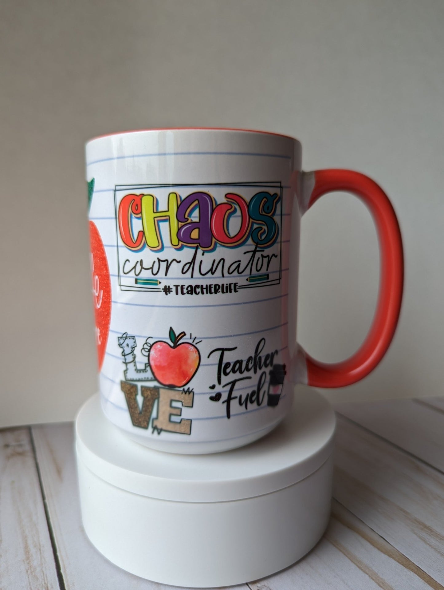 Chaos Coordinator Teacher Rainbow Appreciation Mug - Shoreline Crafter