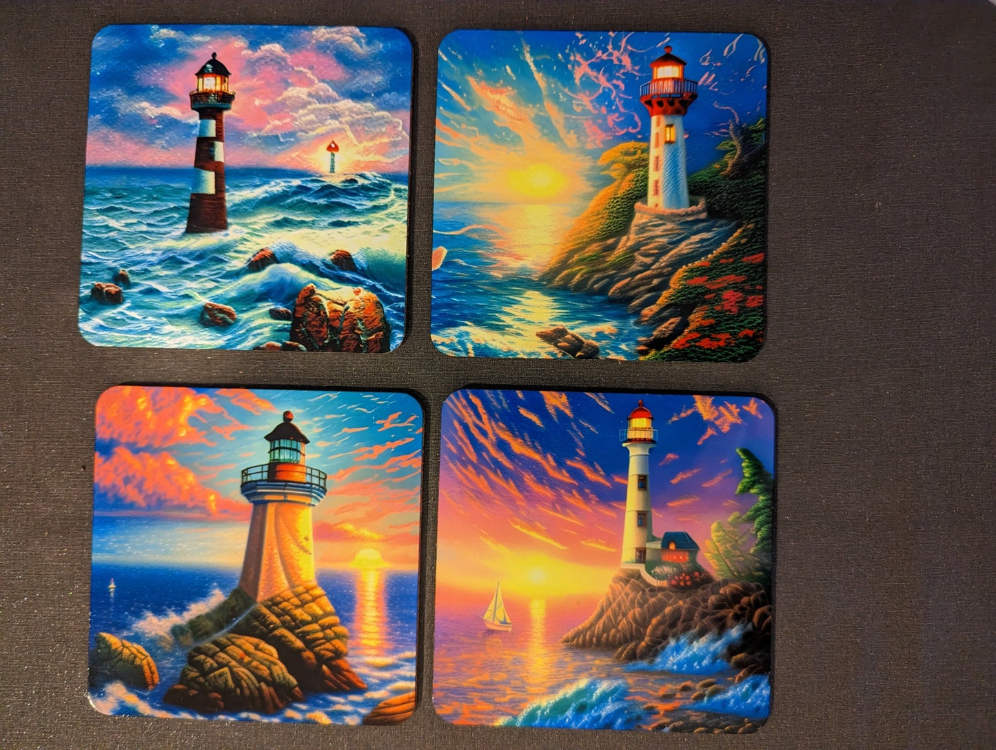 Set of 4 Lighthouse Coasters - Shoreline Crafter
