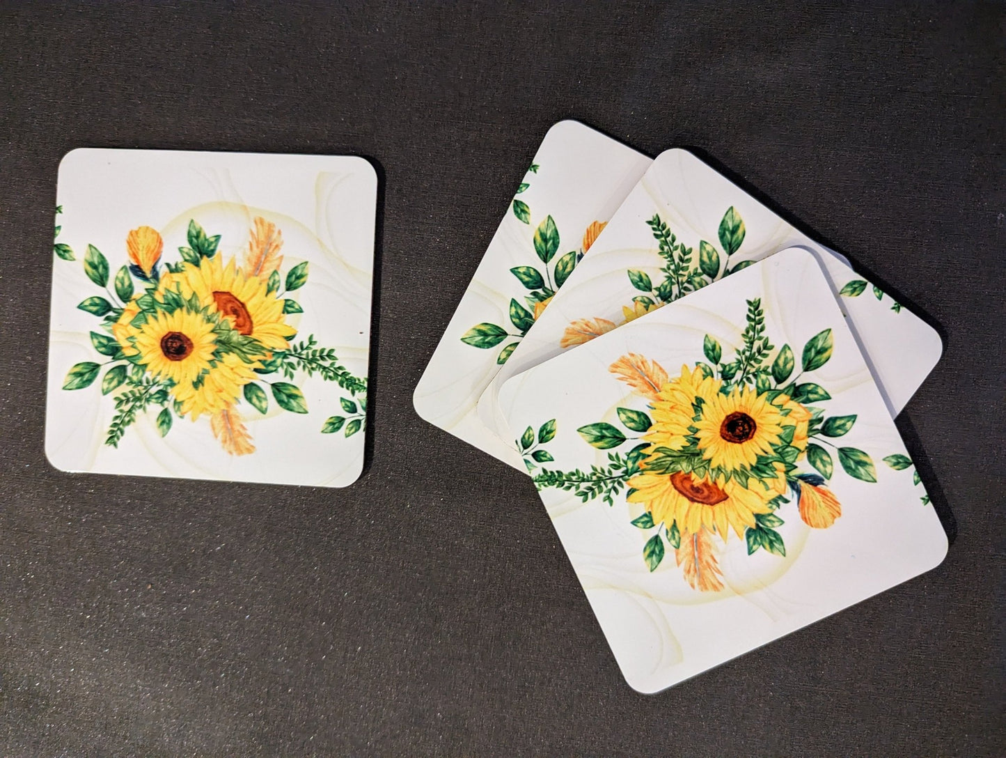 Set of 4 Sunflower Coasters - Shoreline Crafter