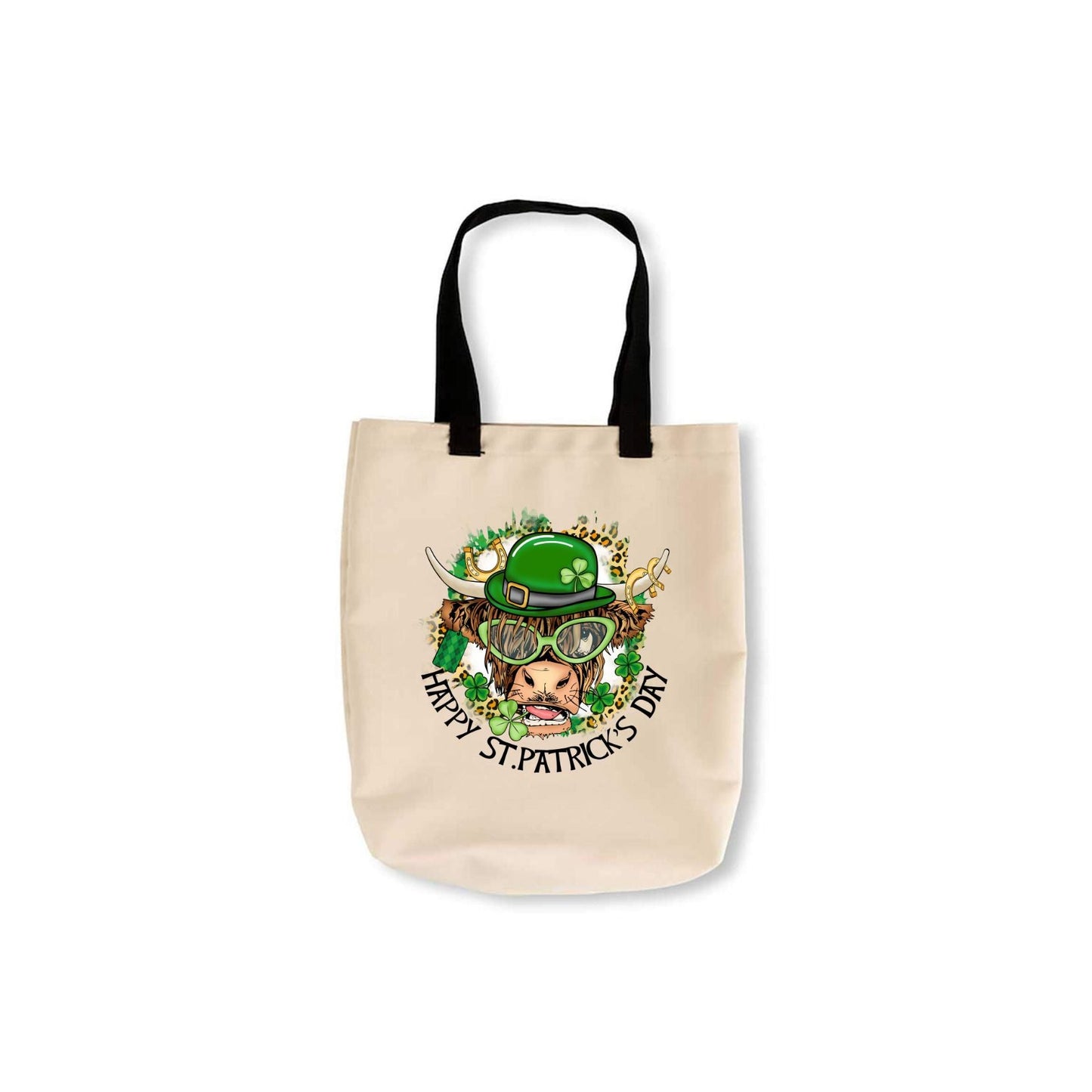 St. Patrick's Day Highland Cow Tote Bag - Shoreline Crafter
