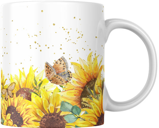 Sunflower and Butterfly Mug - Shoreline Crafter